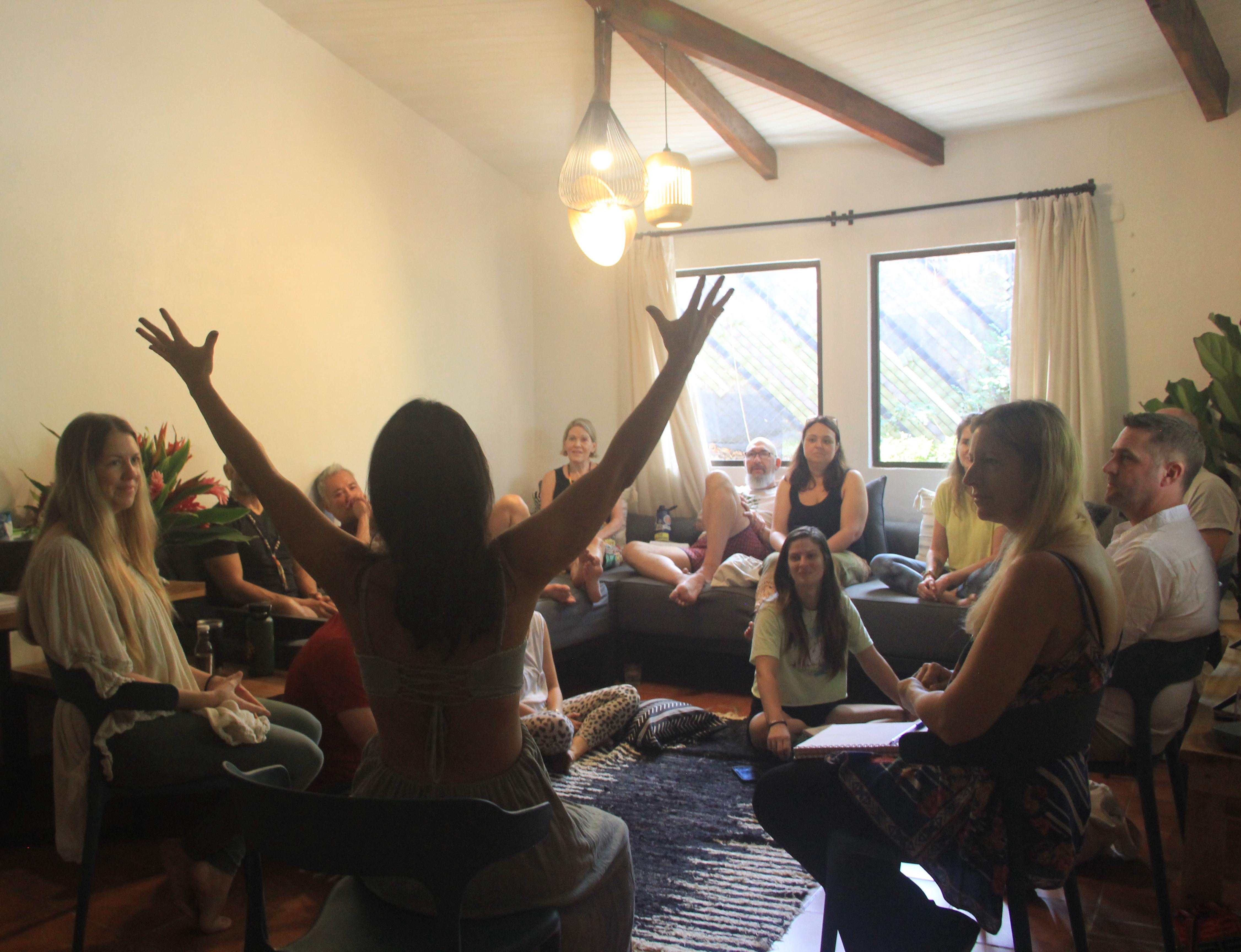 A group participating together in a facilitated experience