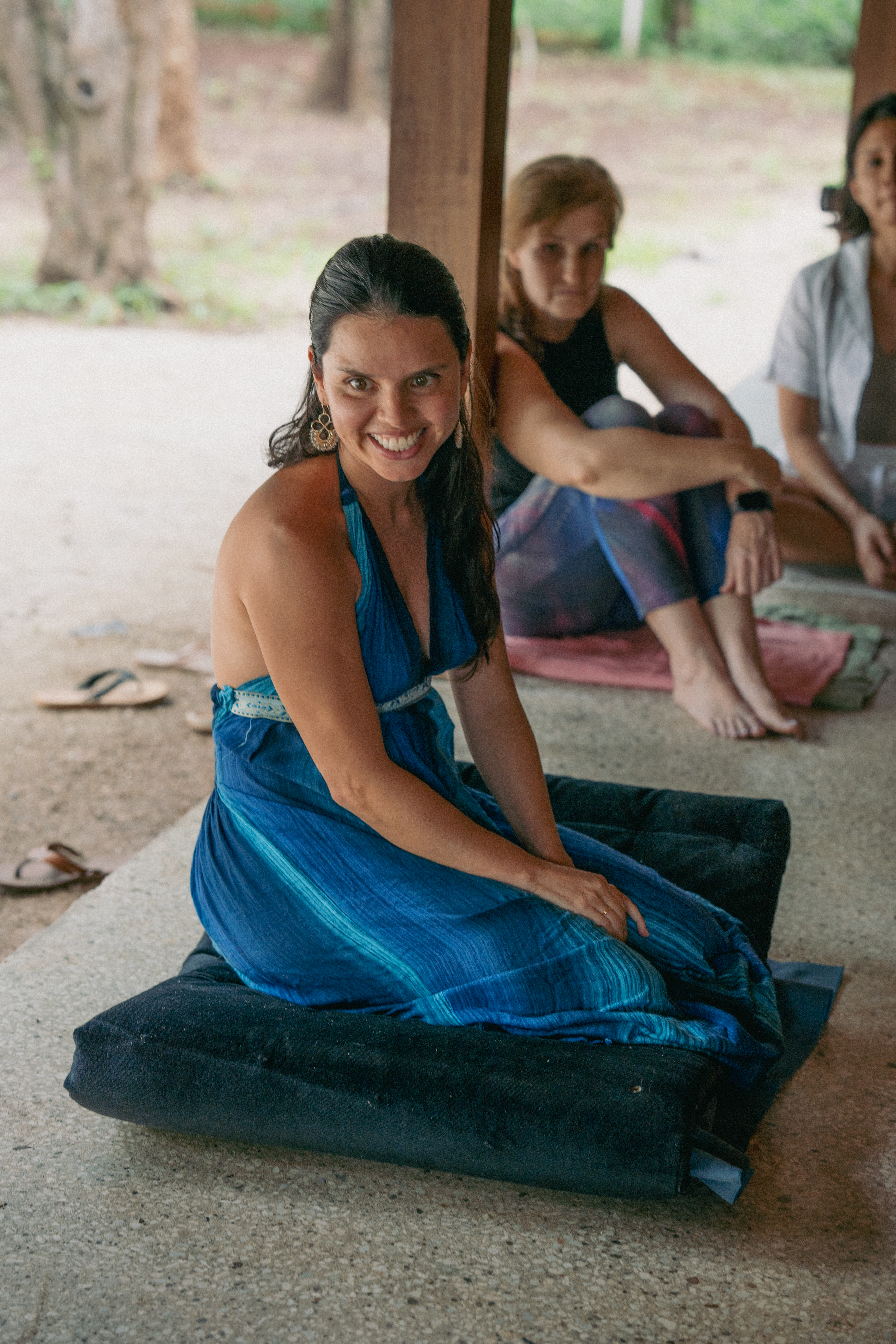 Paola connecting with participants during a retreat
